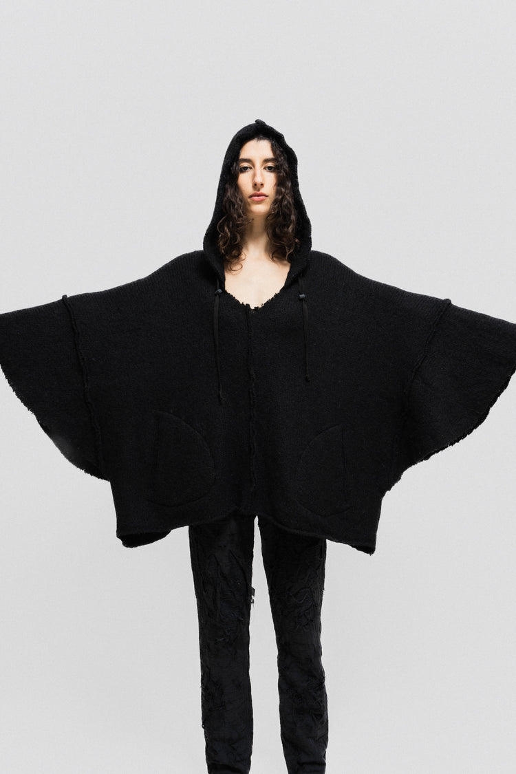 L.G.B - Alpaca wool oversized poncho hoodie – L'OBSCUR