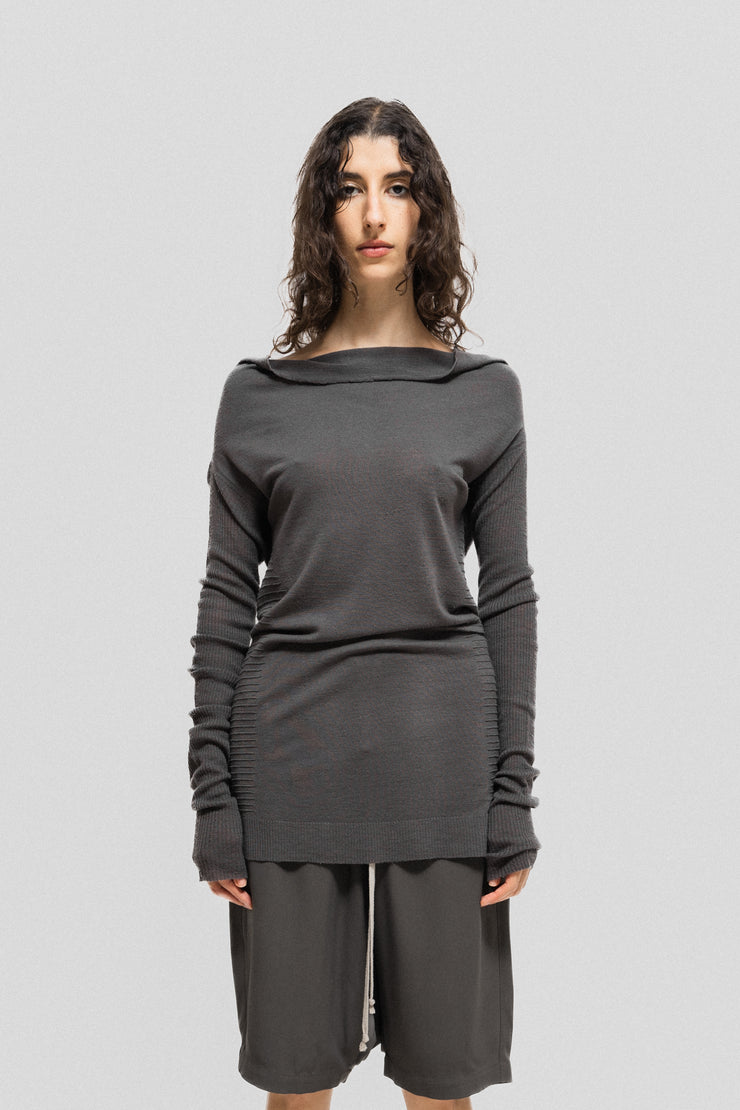 RICK OWENS - FW10 "GLEAM" Merino wool sweater with ribbed sleeves