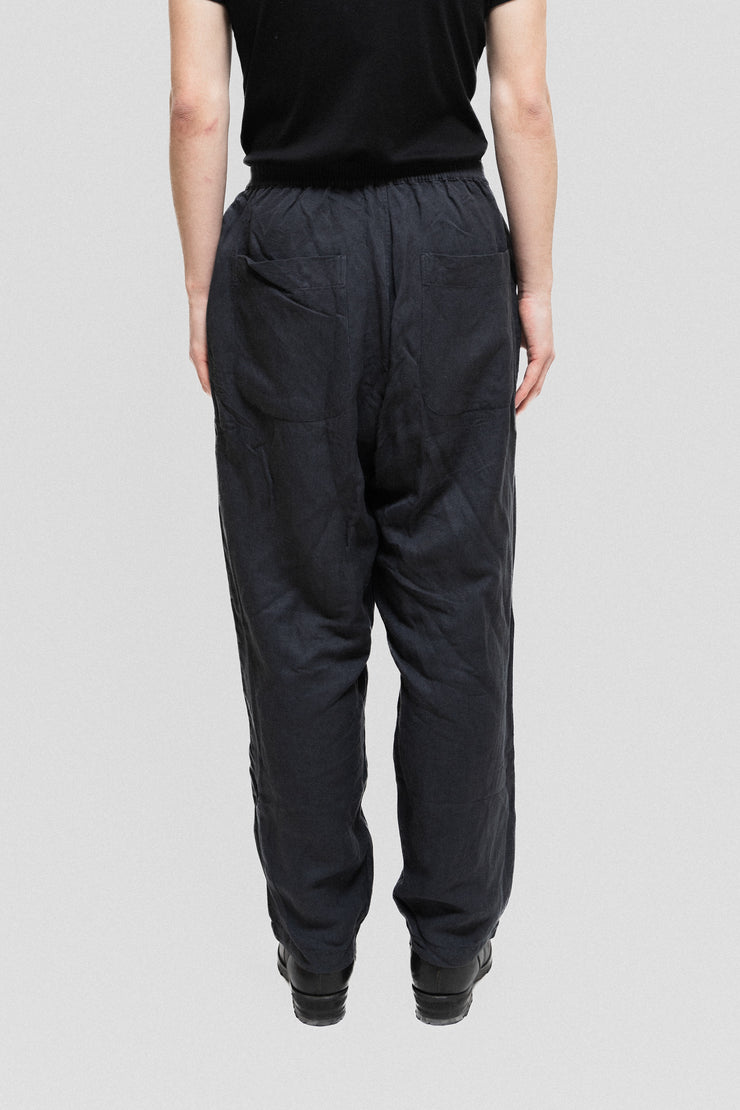 YOHJI YAMAMOTO POUR HOMME - Wide cotton/linen pants with an elastic waist (90&