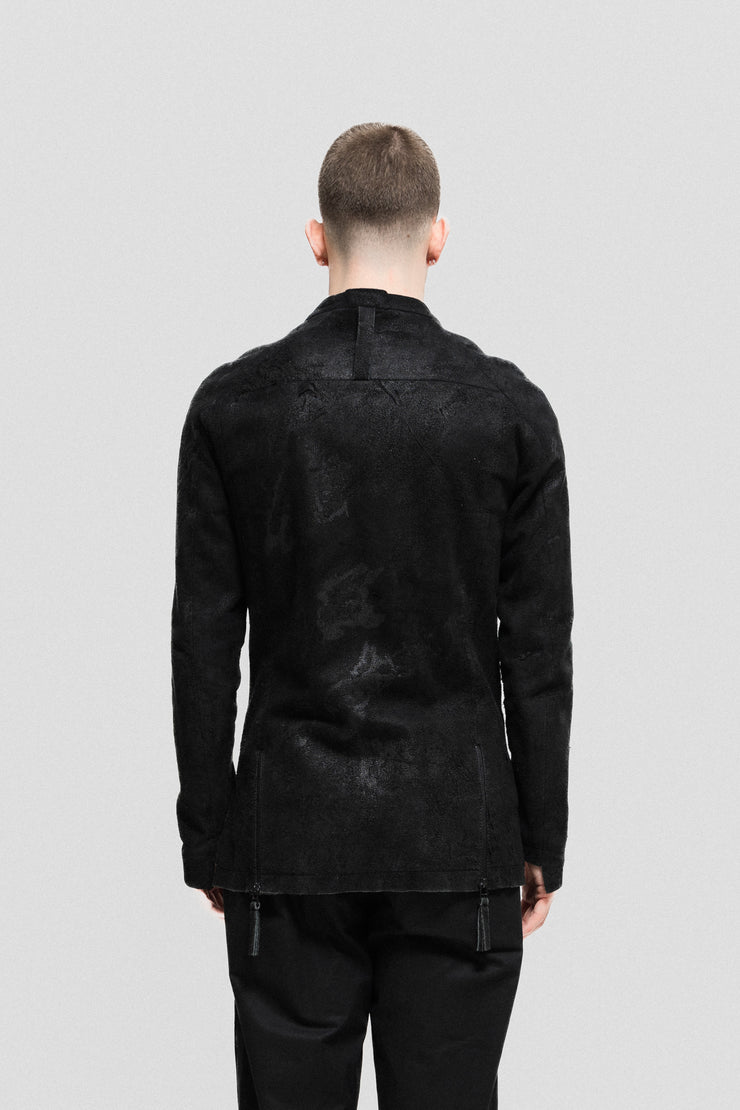 BARBARA I GONGINI - Buffalo suede leather jacket with zipper details