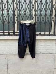 (New Arrival) YOHJI YAMAMOTO POUR HOMME - SS18 Wide rayon pants with text and stripe details (runway)