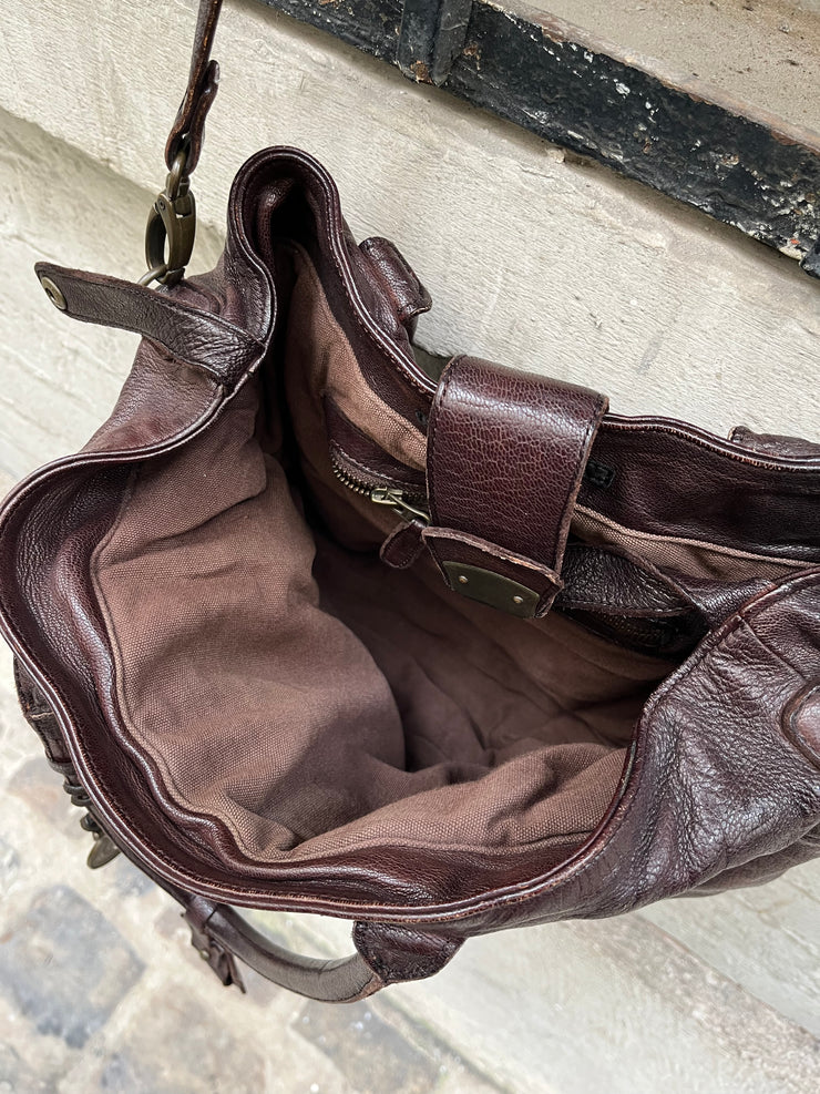 (New Arrival) CHRISTIAN PEAU - Goat skin bag with charms and lock