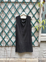 (New Arrival) ANN DEMEULEMEESTER - Early 2000’s leather dress with dropping neckline