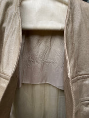 (New Arrival) RICK OWENS - SS04 "CITROEN" Golden cotton military vest with silk draped back (runway)