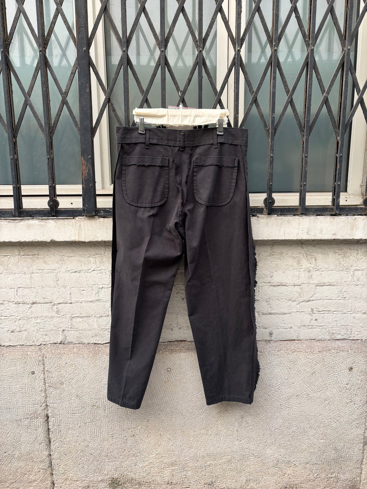 (New Arrival) YOHJI YAMAMOTO POUR HOMME - Wide cotton pants with fringed hems