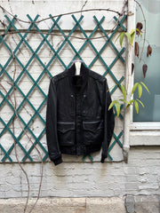 (New Arrival) KAZAYUKI KUMAGAI ATTACHMENT - Sheep leather jacket with double pockets