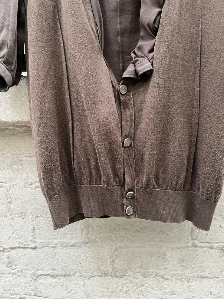 (New Arrival) UNDERCOVER - SS07 "Purple" double layer cotton blouse with pleated collar (runway)