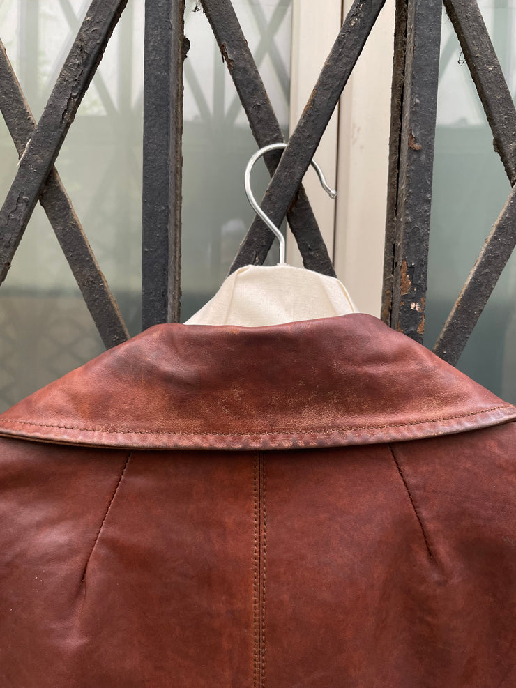 RICK OWENS - Horse leather jacket in blood colorway (~2007 textile sample)