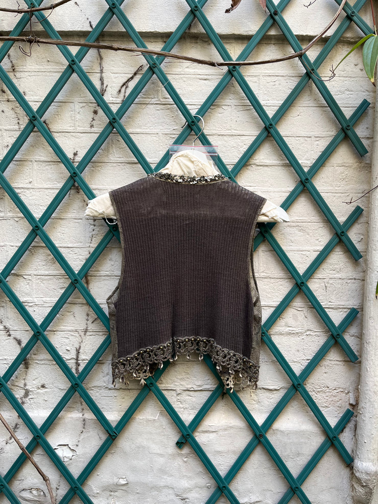 (New Arrival) SHARE SPIRIT - Cotton blend bolero with sequins