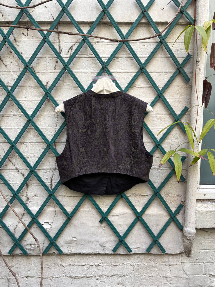 (New Arrival) ANN DEMEULEMEESTER - 1990’s patterned vest with metallic threads