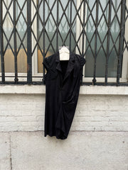 (New Arrival) A.F VANDEVORST - FW10 Faux suede asymmetric dress with shoulder studs (runway)