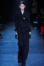 ANN DEMEULEMEESTER - FW10 Wool jacket with shoulder caps and asymmetric closure