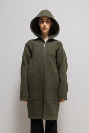 RICK OWENS - FW22 "STROBE" Alpaca wool large hooded coat