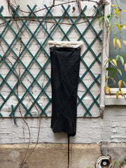 (New Arrival) ANN DEMEULEMEESTER - Soft leather maxi wrap up patchwork skirt