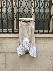 (New Arrival) JUNYA WATANABE - SS09 Linen siren skirt with layered lace details