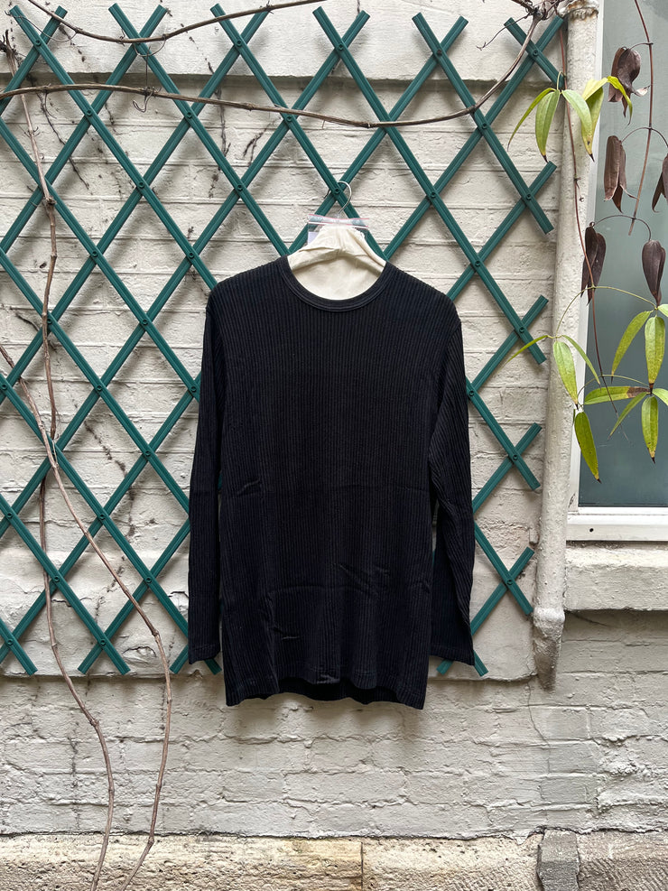 (New Arrival) Y’S FOR MEN - Cotton blend sweater with ribbed texture