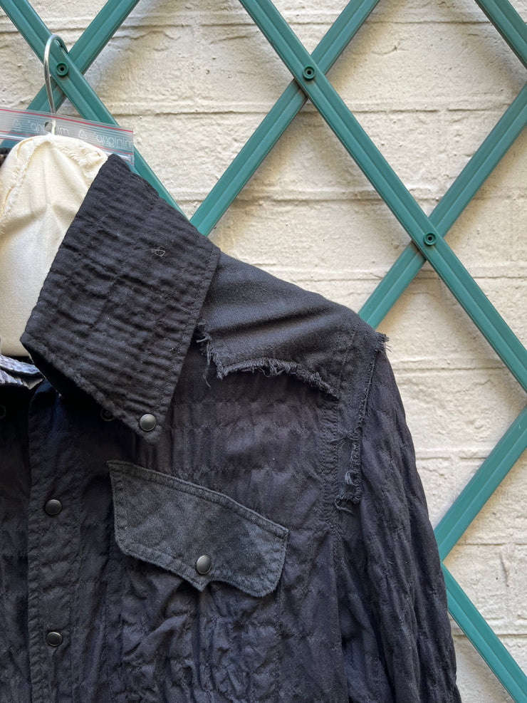 (New Arrival) L.G.B - Cotton blend textured shirt with removable collar