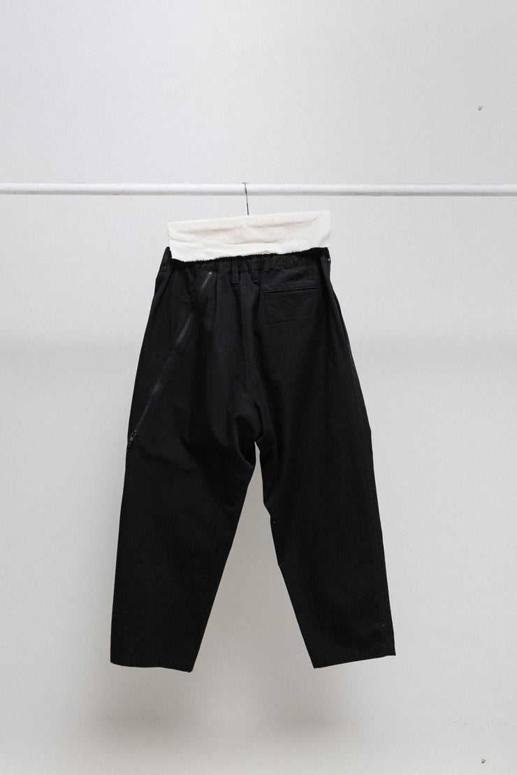 YOHJI YAMAMOTO B - Wide coton pants with zipper details