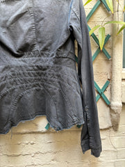 (New Arrival) RICK OWENS DRKSHDW - 2007 Washed denim jacket with rounded panels and sleeve slits