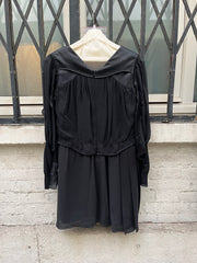 (New Arrival) UNDERCOVER - FW09 "Earmuff Maniac" Silk pleated dress with contrasting panels (runway)