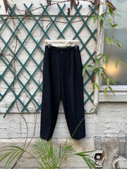 (Pre Sale) YOHJI YAMAMOTO Y'S FOR MEN - Wide gabardine wool pants with elastic waist