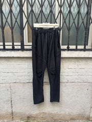 (New Arrival) 14TH ADDICTION - Wide cotton joggers with biker patches