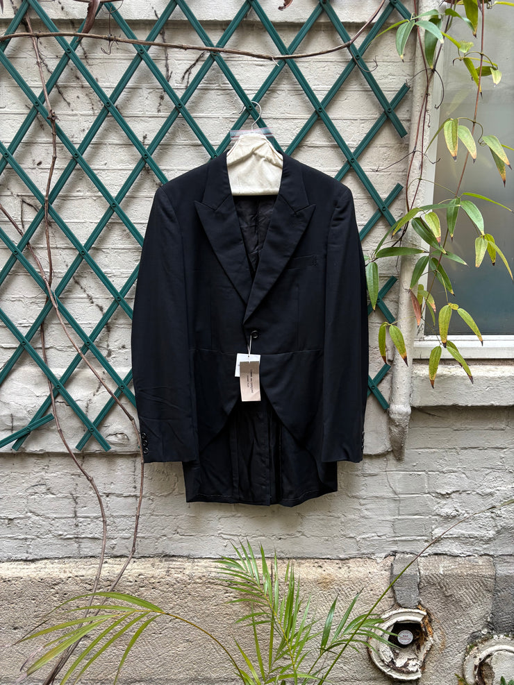 (New Arrival) COMME DES GARCONS HOMME PLUS - SS15 Wool tail jacket with camo docking sleeves