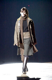 A.F VANDEVORST - FW00 Wool skirt with a leather waist (runway)