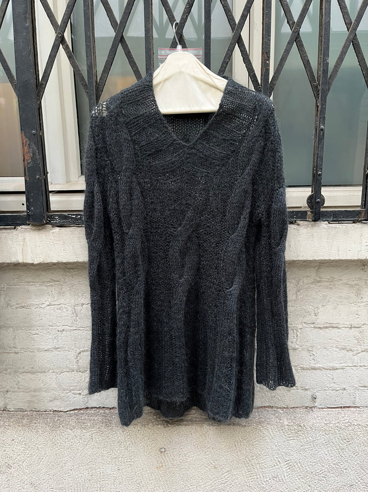 (New Arrival) UNDERCOVER - FW05 "Arts and Crafts" Mohair wool blend braided sweater