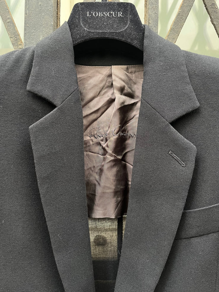(New Arrival) RICK OWENS - FW02 "SPARROWS" Wool blend costume jacket with padded shoulders (runway)