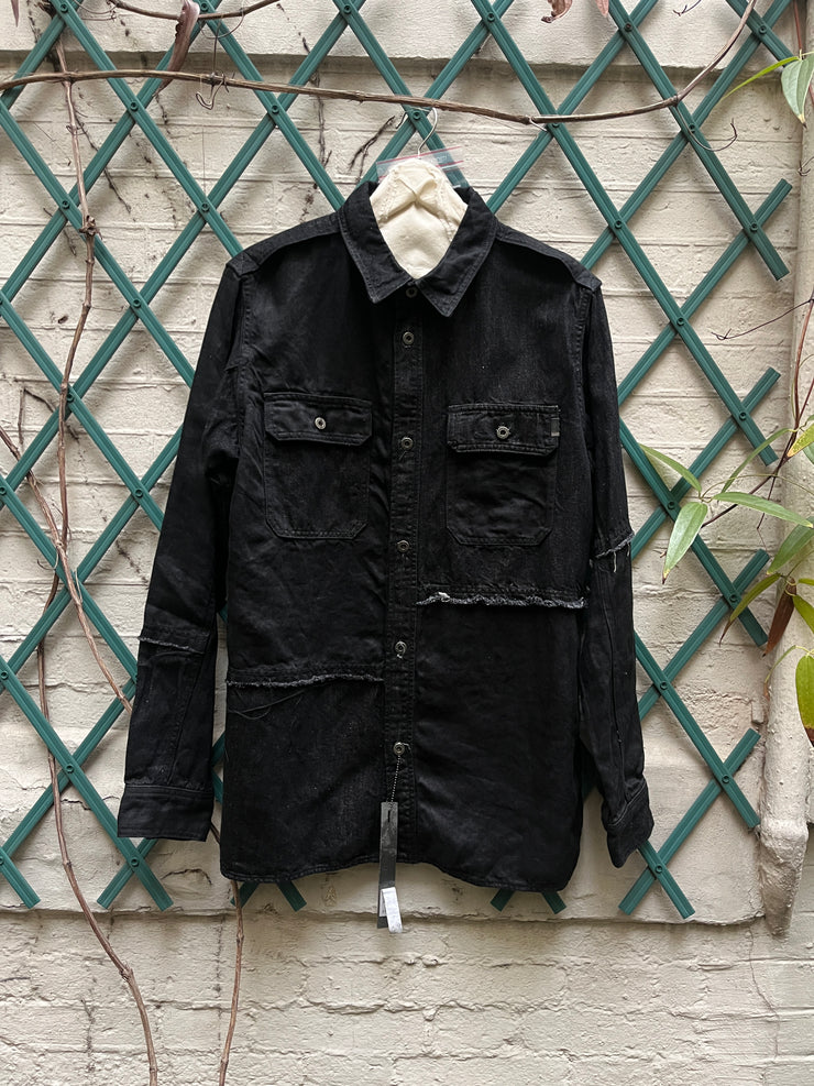 (Pre Sale) ISAMU KATAYAMA BACKLASH - Cotton linen blend jacket with frayed details