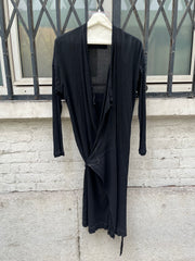 (New Arrival) MARTIN MARGIELA - Early 2000’s Line 6 Cotton blend pleated wrap up cardigan (overdyed)