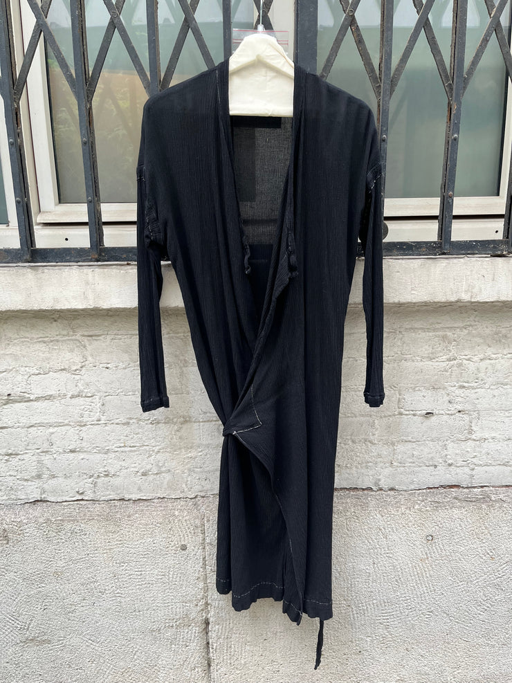 (New Arrival) MARTIN MARGIELA - Early 2000’s Line 6 Cotton blend pleated wrap up cardigan (overdyed)
