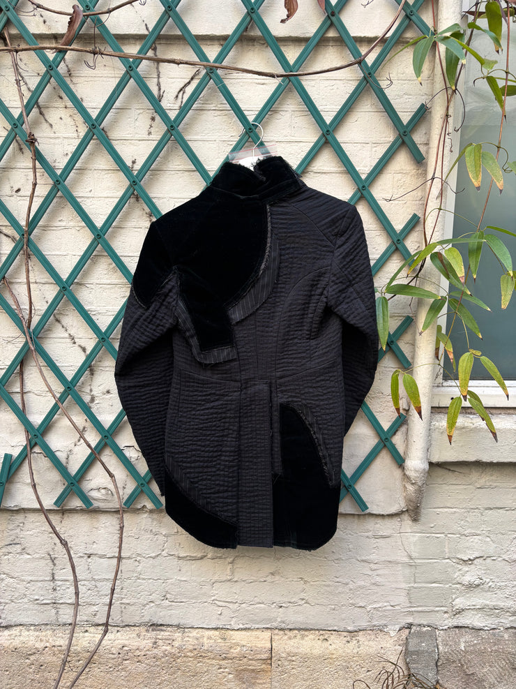 (New Arrival) COMME DES GARCONS - SS10 Textured cotton jacket with layered patches of different fabrics