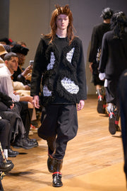 COMME DES GARÇONS HOMME PLUS - FW23 Thick sweater with wide fringed holes (runway)