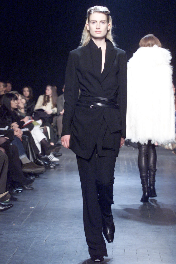 ANN DEMEULEMEESTER - FW01 Wide pants with ankle slits and hooks (runway)