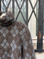 (New Arrival) A.F VANDEVORST - FW01 Wool blend thick knitted sweater with glittery argyle pattern (runway)
