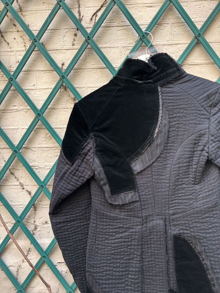 (New Arrival) COMME DES GARCONS - SS10 Textured cotton jacket with layered patches of different fabrics