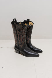 UNDERCOVER - SS04 "Languid" Deformed leather cowboy boots (runway)