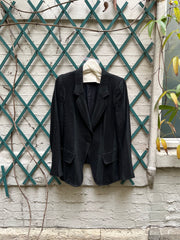 (New Arrival) ANN DEMEULEMEESTER - Rayon blend blazer jacket with textured stripes