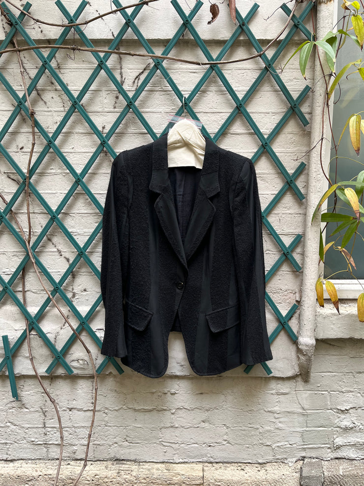(New Arrival) ANN DEMEULEMEESTER - Rayon blend blazer jacket with textured stripes