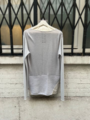 (New Arrival) RICK OWENS - FW09 « CRUST » Ash grey cashmere and silk sweater with lamb leather panels