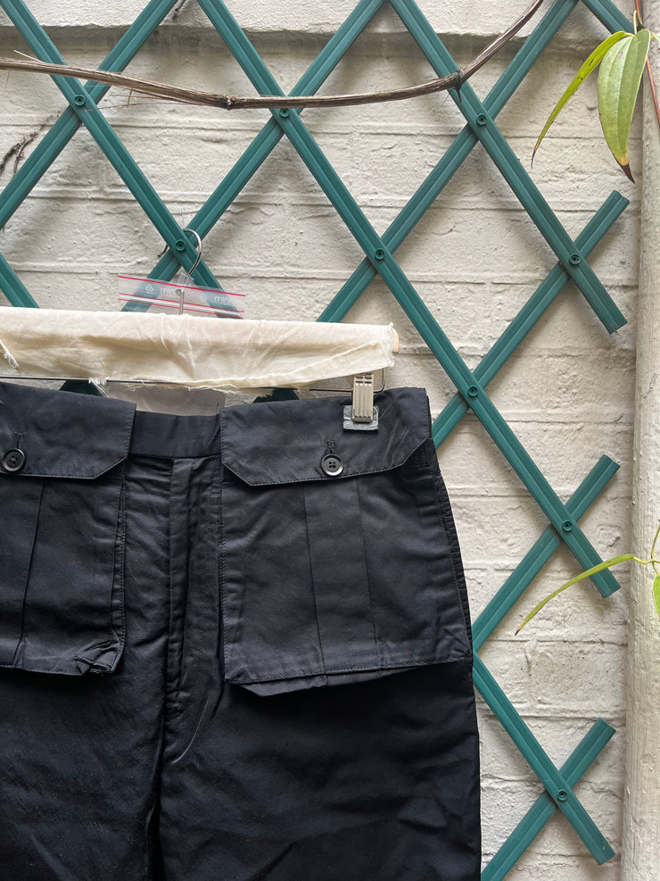 (New Arrival) YOHJI YAMAMOTO POUR HOMME - SS01 Nylon + ramie wide pants with waist pockets (runway)