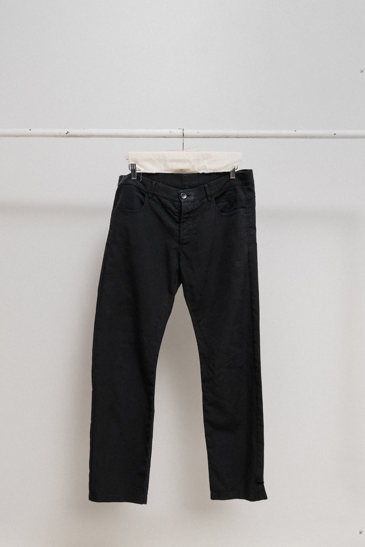 RICK OWENS - FW07 "EXPLODER" Straight cotton pants with inseam darts