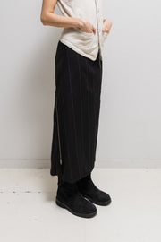 ANN DEMEULEMEESTER - FW96 Striped wool skirt with zipper details