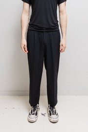 YOHJI YAMAMOTO Y'S FOR MEN - Wide gabardine wool pants with elastic waist