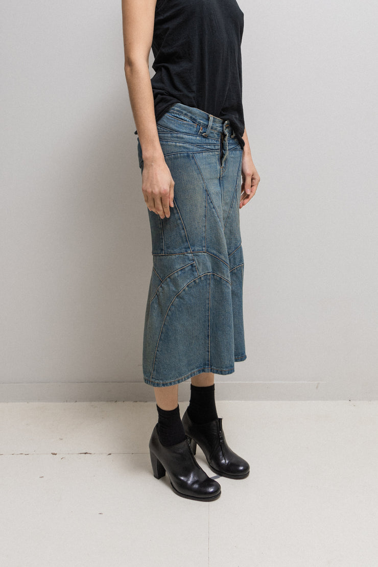 JUNYA WATANABE - FW04 Flared denim siren skirt