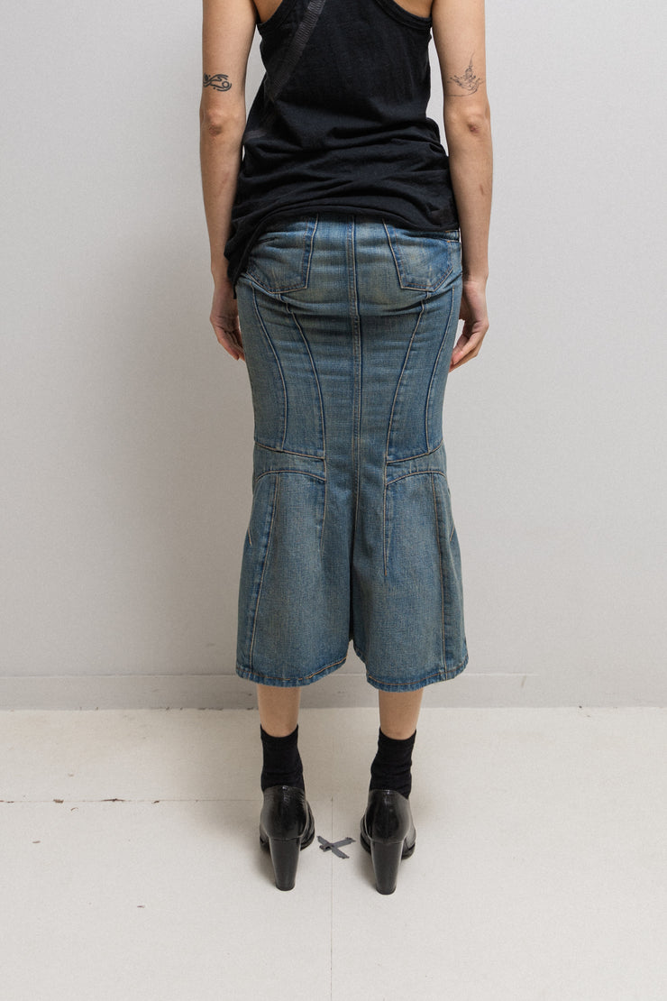 JUNYA WATANABE - FW04 Flared denim siren skirt