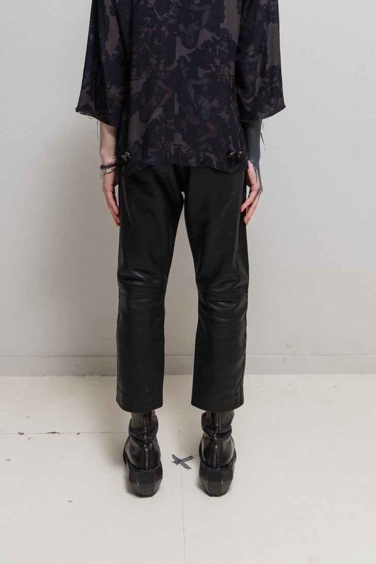 BLACKMEANS x FLAGSTUFF - FW16 Leather pants with reinforced knees