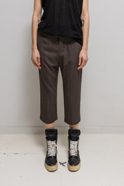 RICK OWENS - SS15 "FAUN" Lightweight cropped pants with leather waist